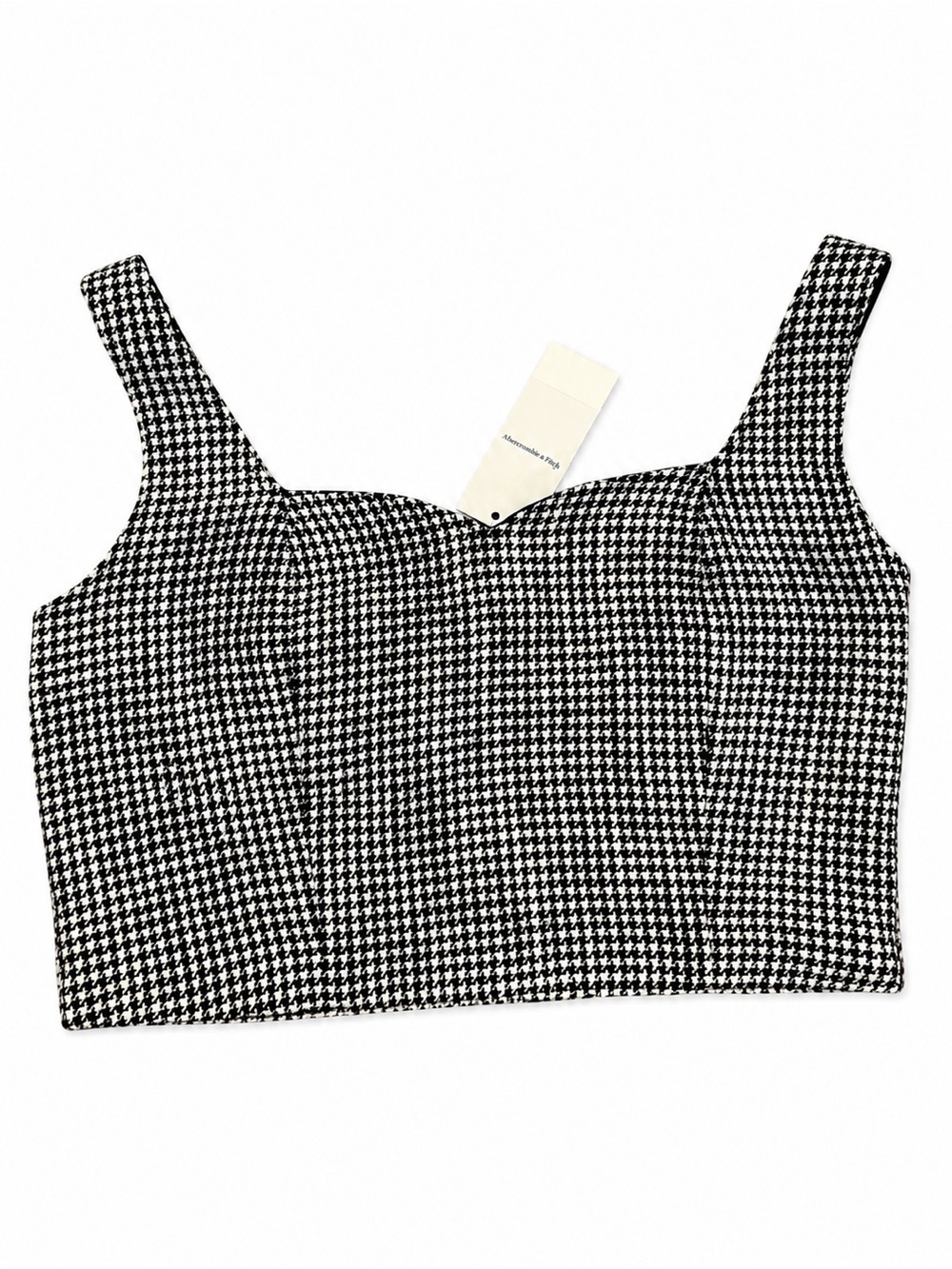 NWT Abercrombie & Fitch Houndstooth Crop Tank Top - Picture 2 of 4